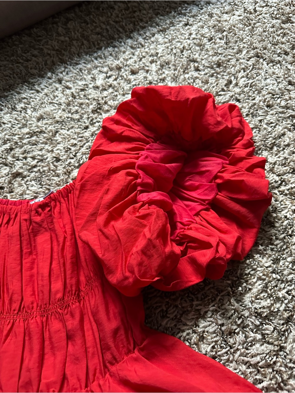 Princess Polly Red Off-Shoulder Puff Sleeve Top - Picture 6 of 8